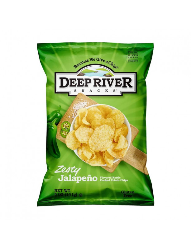 Deep River Kettle Chips Zesty Jalapeno 12x5 oz